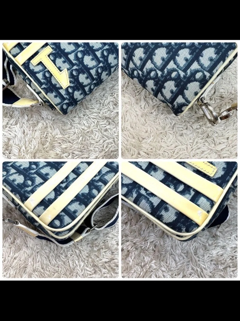 Dior Navy Blue and Cream Crossbody Bag